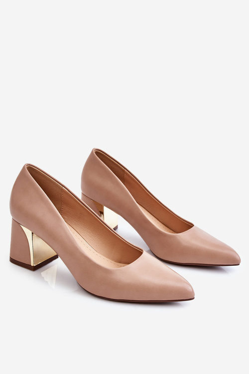 Elegant Pumps On A Heel Dark beige Emma