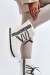 Women's Snow Boots with Lacing White Lilara