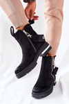 Ocieplane Botki Z Suwakiem Czarne Cortona