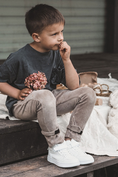 Children's High Sport Shoes White Berty