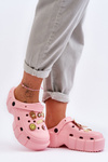 Women's Foam Slippers Crocs With Ornaments Pink Marlett