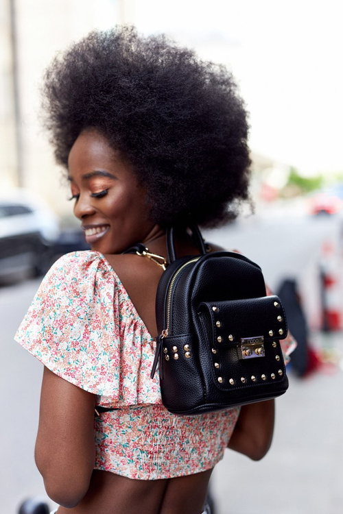 Women's Leather Backpack NOBO K4110 Czarny