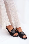 Women's Sandals With Decorative Heart S.Barski KV27-018 Black
