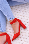 Women's Suede Red Harinta Stiletto Stiletto pumps