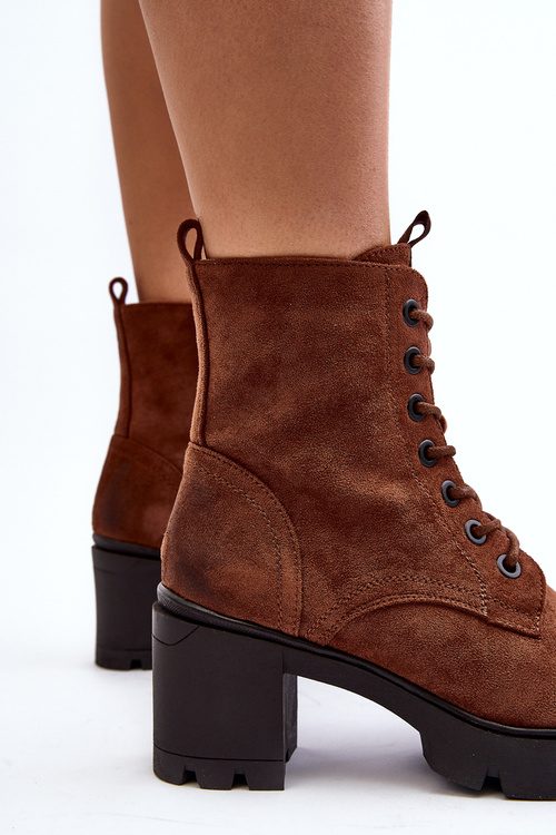 Women's Lace-Up Ankle Boots Brown Lunielle