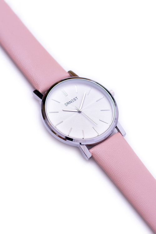 Ladies Pink Watch Ernest Vega Silver Envelope