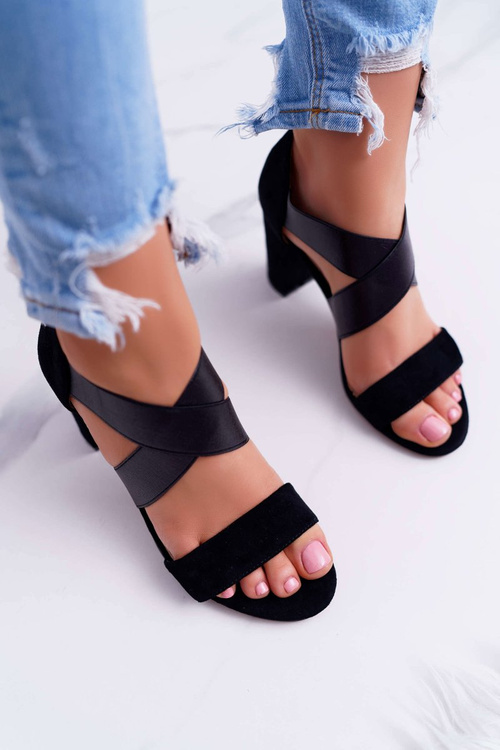 Women's Suede Slip-on Sandals Black Varina