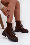 Women's trapper boots made of eco leather chocolate Bellora