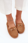 Ladies Moccasins With Cutouts And Decoration Camel Kaydance