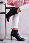 Elegant boots on a post with jets Black Elinor