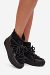 Women's Snow Boots with Laces Black Rebekah