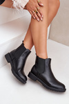 Women's Ankle Boots With Flat Heel Black Selanna