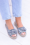 Navy Blue Women's Sandals Espadrilles Cocards Buni