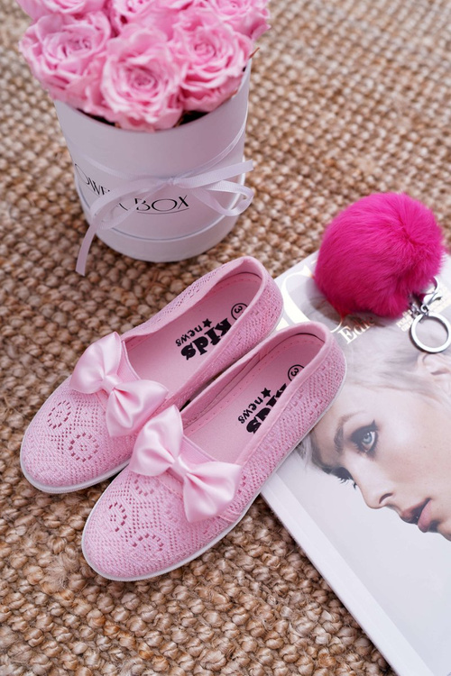 Children's Youth Lace-up Tennis Shoes Pink Dudi