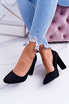 Women's Stiletto Leather Suede Black Verdi pumps