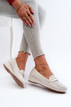 Women's Loafers With Intricate Design Made of Eco Leather Off-White Nassnema
