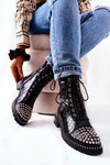 Zipped studded boots Black Sorela