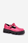 Patent Leather Shoes With Buckle Zazoo 20183 Fuchsia