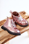 Children's Warm Leather Boots Pink Dottie