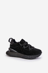 Damskie Zamszowe Sneakersy Grube Sznurowanie Platforma Czarne Artiker 54C1464 