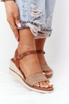 Wedge Sandals With Braids Beige Tenerife