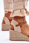 Suede Espadrilles Wedge Sandals camel Cammer 