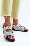 Blue Women's Embellished Denim Sandals Irmale