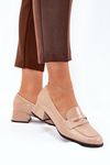 Lacquered Low Heel Pumps Nude Selenith