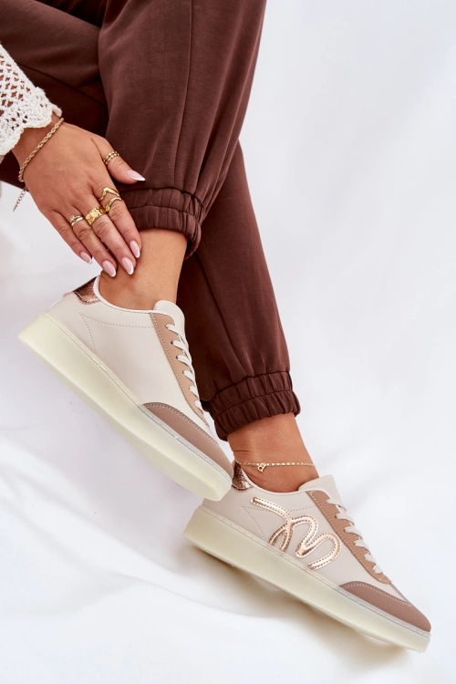 Low Women's Sports Shoes Made Of Eco Leather Beige Iladira