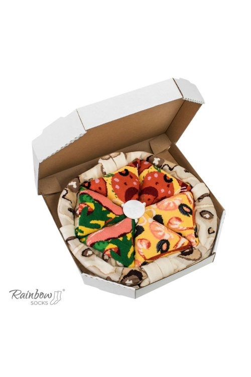 Rainbow Socks Pizza 4 Pairs Italian Seafood Pepperoni