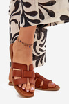 Women's sandals on flat heel Camel Mirona