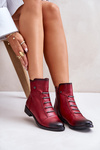Insulated Women's Boots on Flat Heel Burgundy Labise