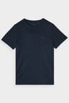 Chłopięcy T-shirt Gładki Bawełniany Granatowy 4F 4FJWMM00TTSHM1626-31S