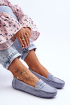 Women's Suede Moccasins Blue Lenvie