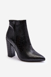 Elegant Snake Boots On Heel Black Dante