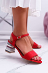 Women's Stiletto Sandals Colored Heel Red Niente