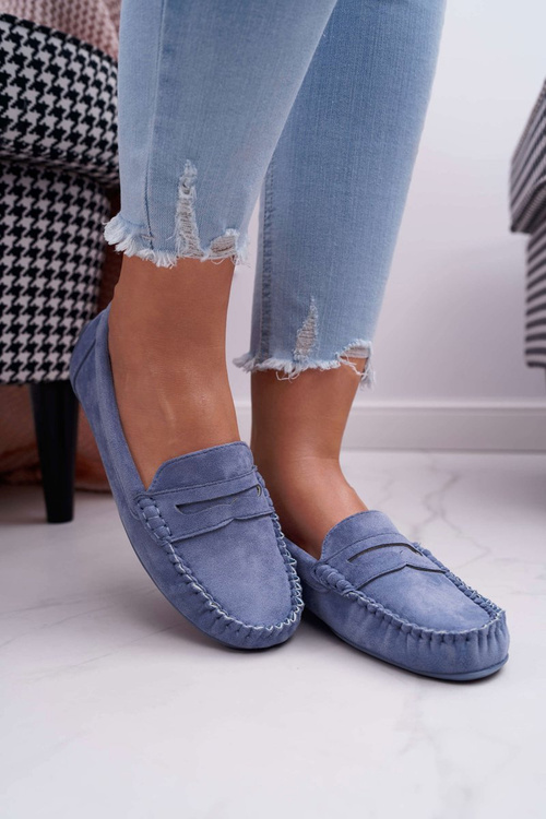 Women's Mocassins Blue Suede Bolero