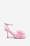 Women's Stiletto Sandals With Feathers Pink Xaliope