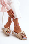 Women's Platform Sandals with Bow Beige Aflia