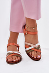 Women's Sandals With Intertwining Straps Orange Sergio Leone SK090H