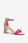 Suede Sandals with Stiletto Heel Fuchsia Pholia