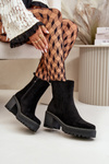 Women's Heeled Boots Made Of Eco Suede Insulated Black Nevitas