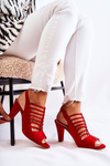 Suede Sandals On High Heels Red Vinnie