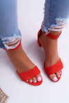 Women's Maciejka Leather Suede Sandals Red 04141-08/00-5