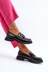 Black Women's Patent Leather Moccasins Fidodia