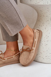 Womens loafers on flat sole beige Timannie