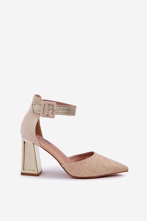 Heels With Pointed Toes Gold Gekkaria