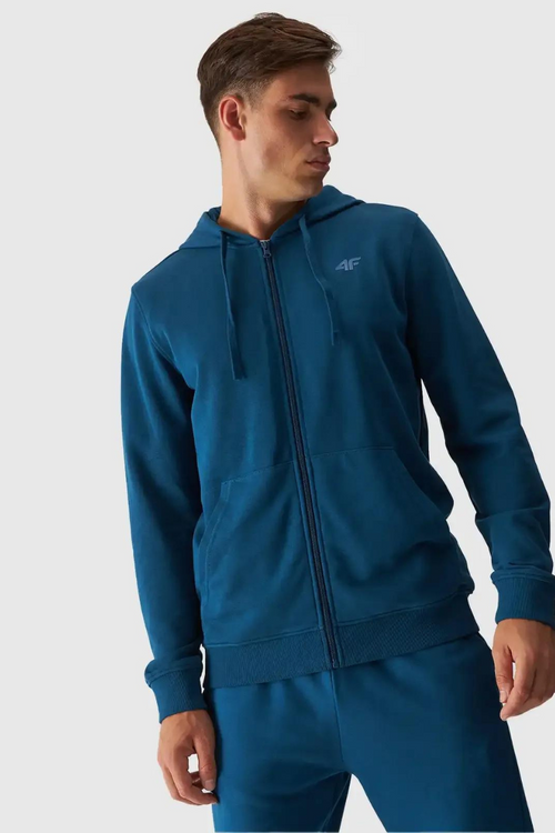 Men's Hoodie Zip 4F Turquoise 4FWAW24TSWSM1256-46S