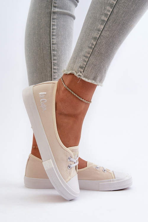 Trampki Tenisówki Damskie Beżowe Lee Cooper LCW-24-31-2728