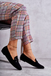 Suede loafers with decoration Black Santi